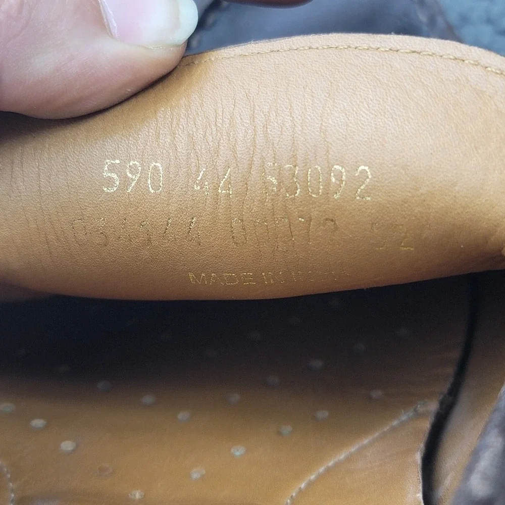 Ecco Loafers‎ Shoes Brown Leather Mens Size 10.5 / EU 44 Slip On Moccasins Dress